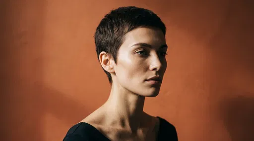 Woman With Short Brown Pixie Cut