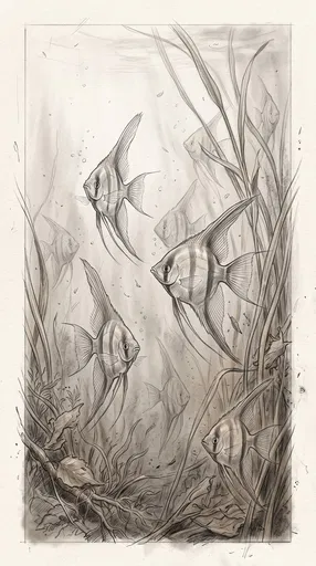 Graphite Sketch of Freshwater Angelfish