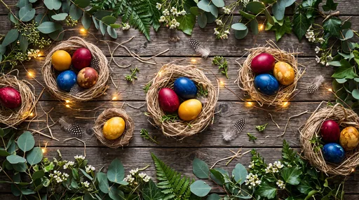 Rustic Easter Eggs in Twine Nests