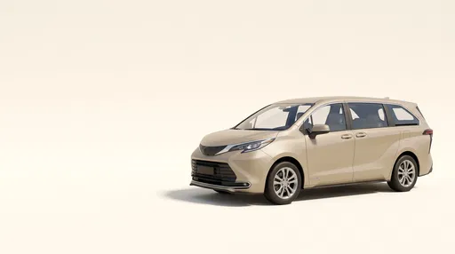 Modern Beige Family Minivan Studio Render