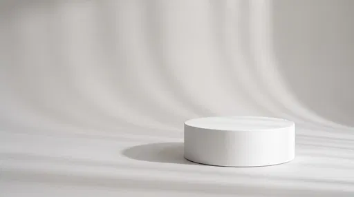 White Cylindrical Podium With Soft Shadows