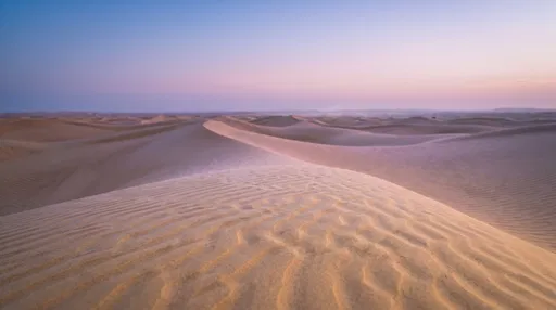 Sand Dunes Under Pastel Twilight Sky