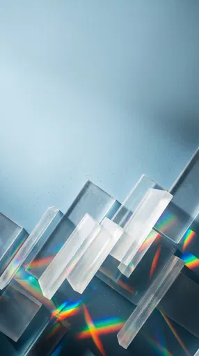 Frosted Acrylic Blocks With Rainbow Prisms