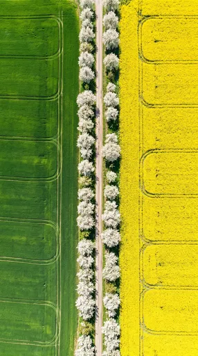Aerial View of Divided Spring Fields