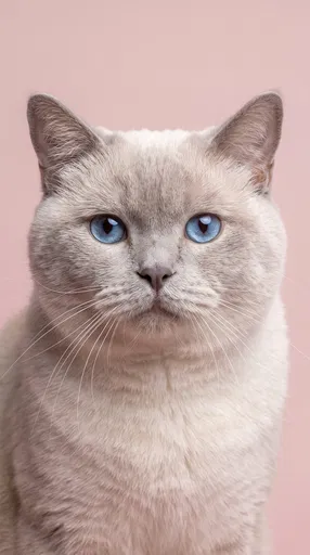 Lilac Point Cat on Pink Background