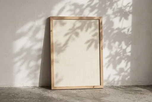 Blank Oak Frame With Leaf Shadows