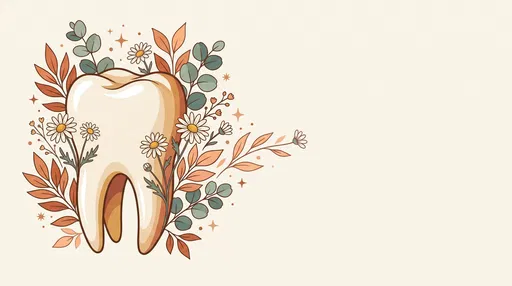 Boho Botanical Molar Tooth Illustration