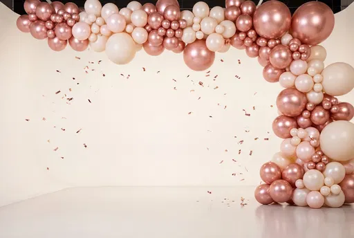 Rose Gold Balloon Arch Studio Background