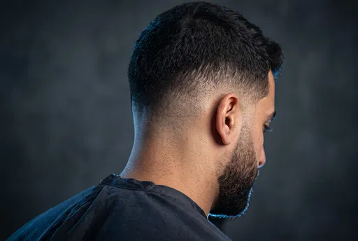 Man With Mid Drop Fade Haircut