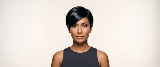 South Asian Woman With Sleek Pixie Cut