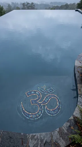 Mosaic Om Symbol in Infinity Pool