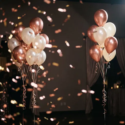 Rose Gold and Ivory Party Balloons
