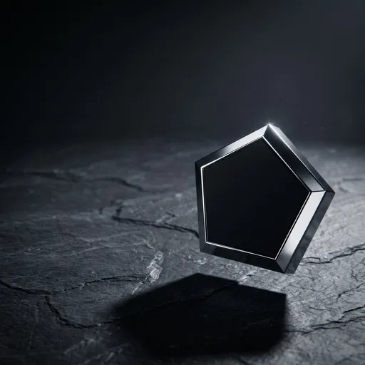 Floating Black and Chrome Pentagon