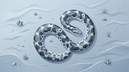 Cool Toned Coiled Sand Boa Illustration