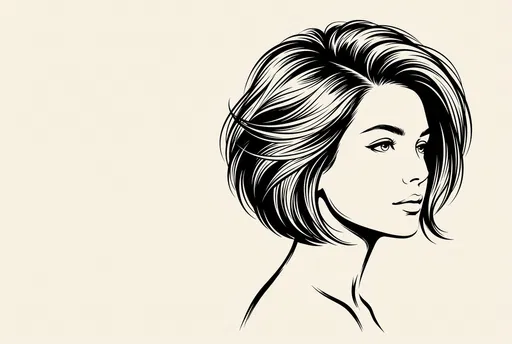Woman With Voluminous Bob Haircut Illustration