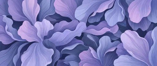 Pastel Violet and Periwinkle Floral Petals Illustration