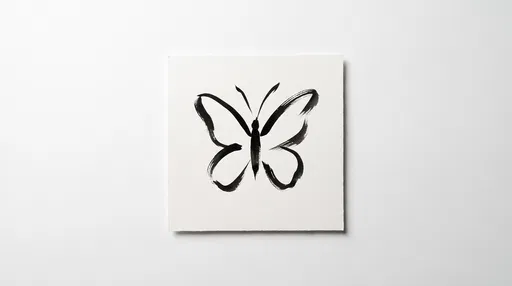 Minimalist Black Ink Butterfly Sketch