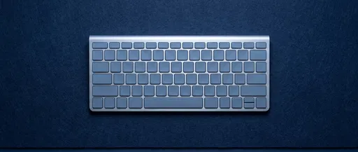 Minimalist Silver Keyboard on Navy Felt