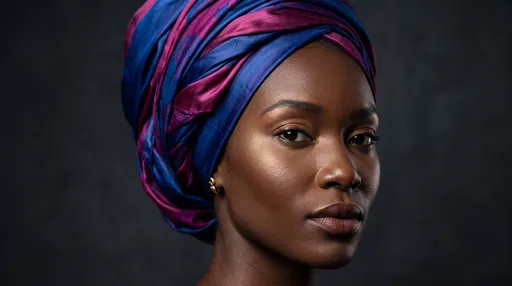 Portrait of Woman in Jewel-Toned Headwrap
