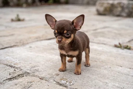 Chocolate and Tan Chihuahua Puppy Outdoors