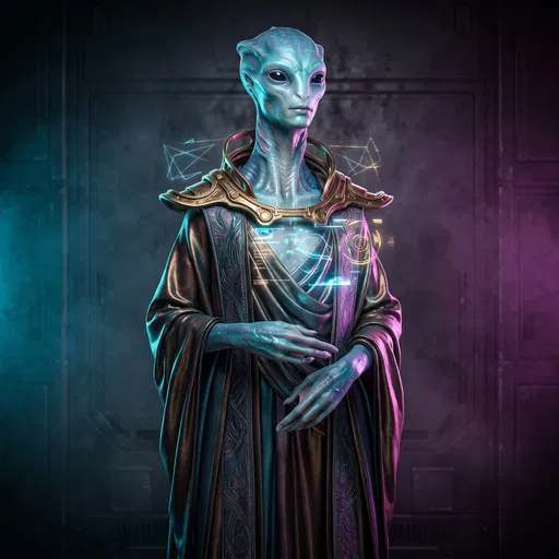 Extraterrestrial Diplomat in Metallic Robes