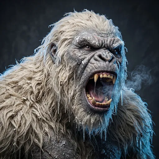 Roaring Abominable Snowman Studio Portrait