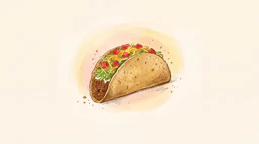 Hand-Drawn Classic Taco Illustration
