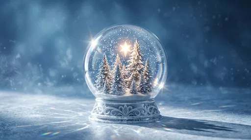 Winter Snow Globe With Glowing Star