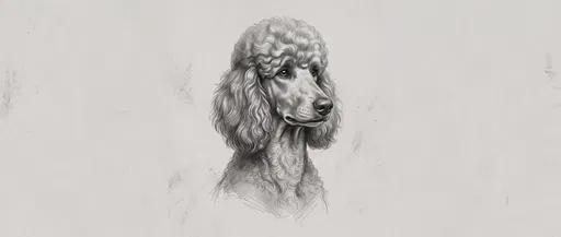 Graphite Drawing of Standard Poodle Bust