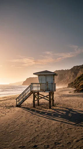 Wooden Lifeguard Tower on Sunset Beach