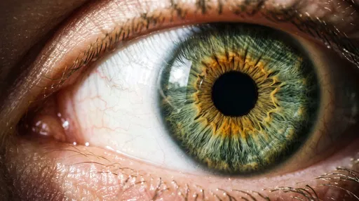 Extreme Macro Close-Up of Green Eye