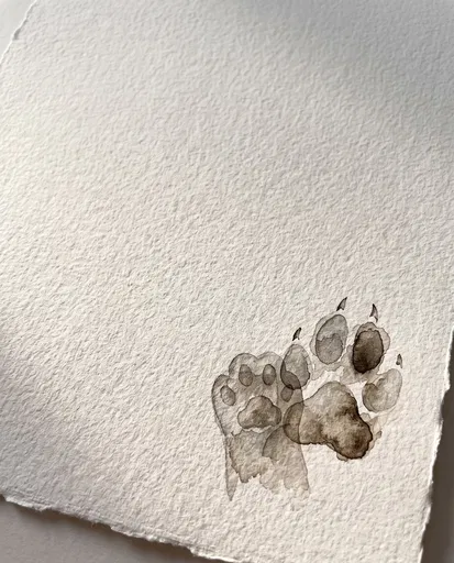 Watercolor Dog and Cat Paw Prints