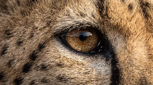 Extreme Macro Close-Up of Cheetah Eye
