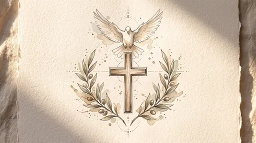 Watercolor Cross and Dove Tattoo Design