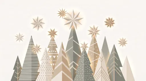 Minimalist Scandinavian Paper Holiday Trees and Stars