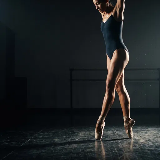 Ballet Dancer En Pointe in Dramatic Light