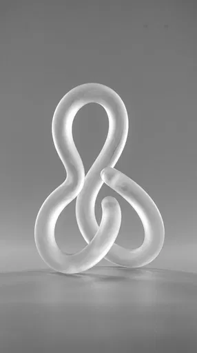 Minimalist Frosted Glass Abstract Ampersand Sculpture