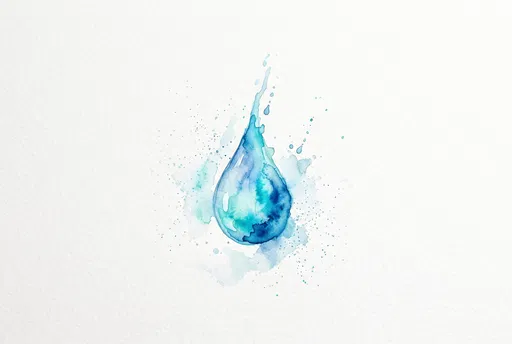 Blue Watercolor Raindrop Illustration