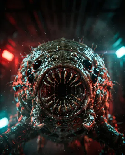 Alien Parasite Monster Macro Close-Up