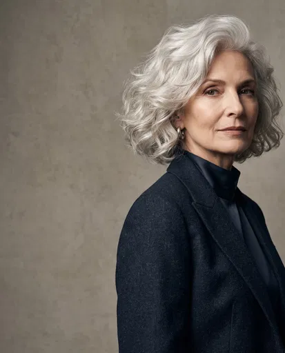 Distinguished Woman With Silver Bob