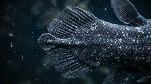 Macro Close-Up of Coelacanth Tail Fin