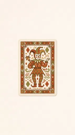 Folk Art Jester Playing Card Illustration