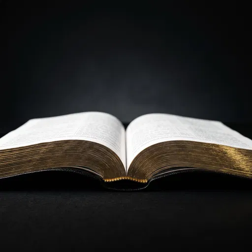 Open Leather Bible with Gold Edges