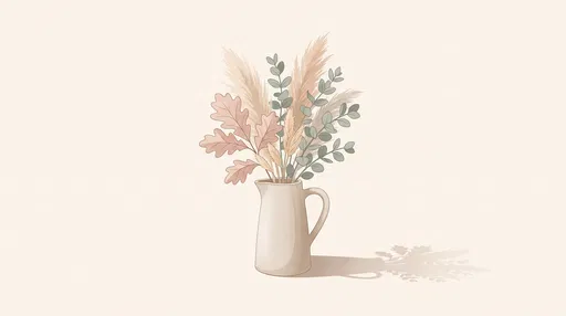 Minimal Ceramic Pitcher with Dried Botanicals
