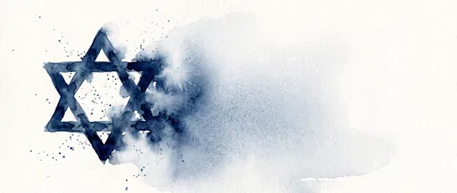 Indigo Watercolor Star of David Illustration