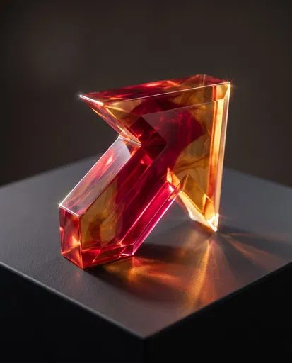 Translucent Red and Amber Resin Arrow