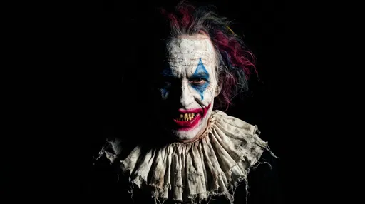 Menacing Horror Clown in Dark Void