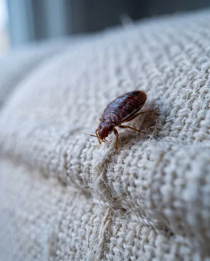 Macro View of Bed Bug on Fabric