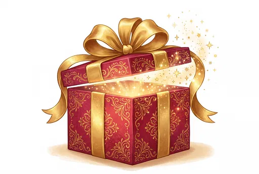 Ornate Red and Gold Opening Gift Box