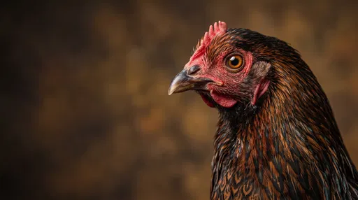 Close-Up Studio Portrait of Barnevelder Hen